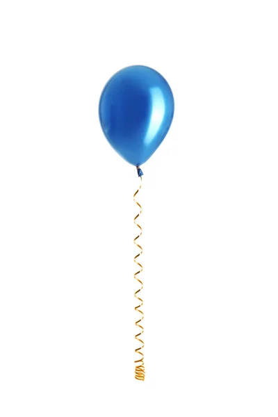 Balão Cor Com Fita Isolada Branco — Fotografia de Stock