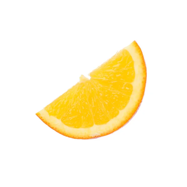 Свежий Апельсиновый Ломтик Изолированный Белом — стоковое фото