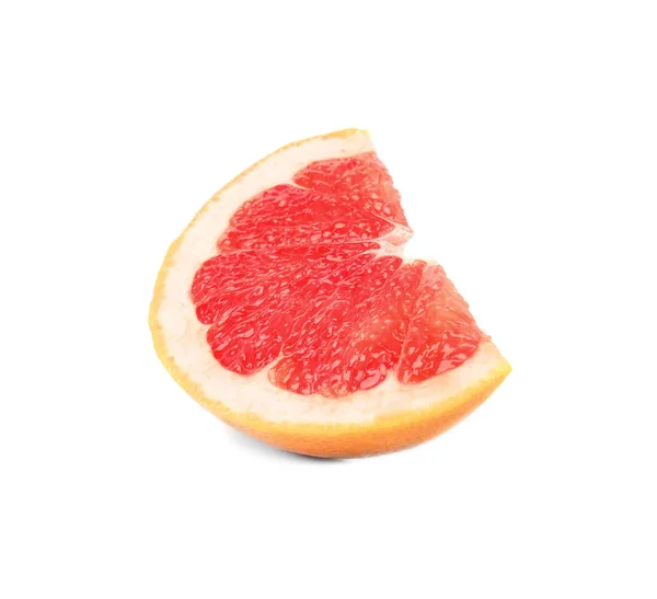 Scheibe Reife Saftige Grapefruit Auf Weißem Hintergrund — Stockfoto