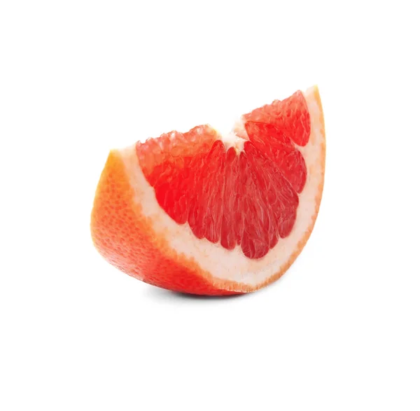 Scheibe Reife Saftige Grapefruit Auf Weißem Hintergrund — Stockfoto