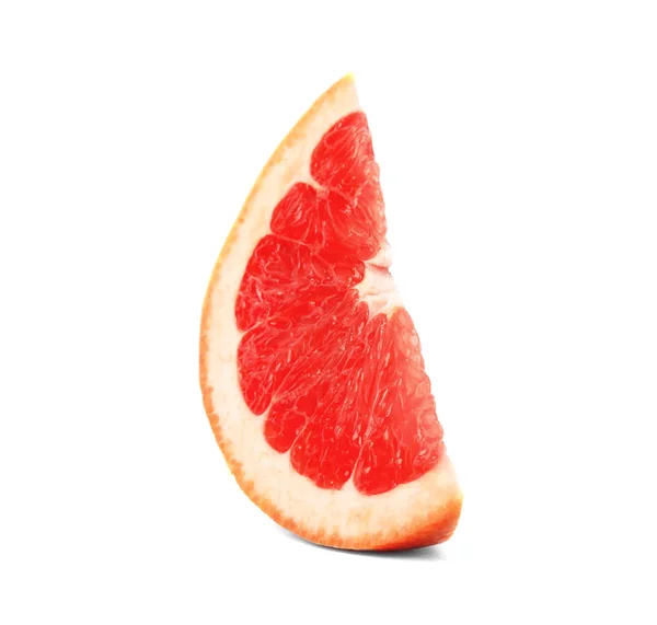 Scheibe Reife Saftige Grapefruit Auf Weißem Hintergrund — Stockfoto