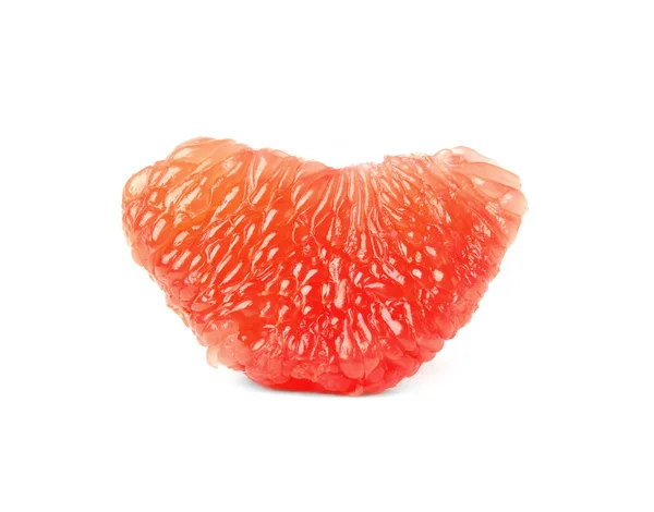 Szelet Érett Lédús Grapefruit Fehér Háttér — Stock Fotó