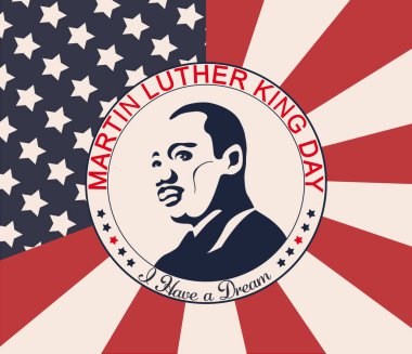 Gösterim amacıyla Martin Luther King günü beyaz arka plan üzerinde. ABD Federal tatil