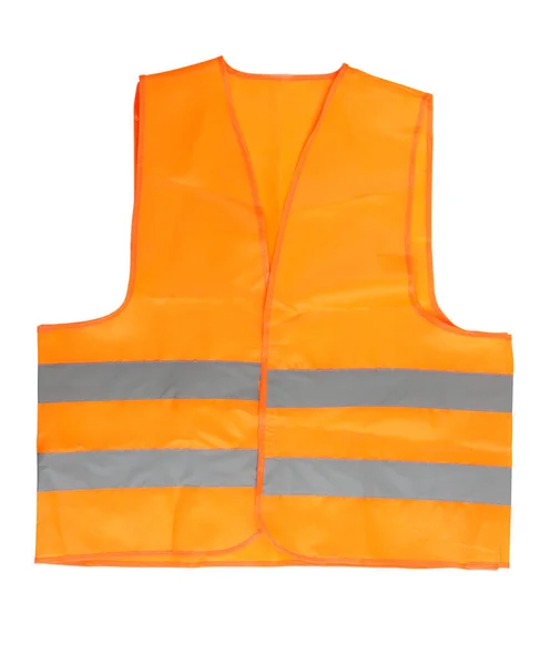 Safety vest on white background, top view. Construction tools and equipment — Stock Photo, Image