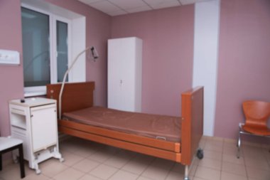 Blurred view of postoperative ward in modern clinic clipart