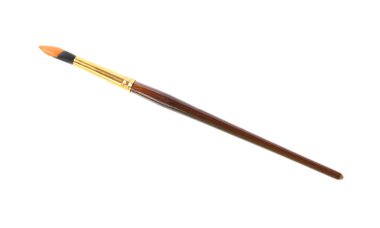 Beyaz arka planda, üstten görünüm renk boya ile fırça