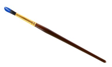 Beyaz arka planda, üstten görünüm renk boya ile fırça