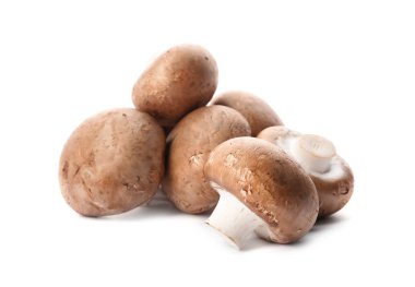 Taze champignon mantar beyaz izole. Sağlıklı gıda