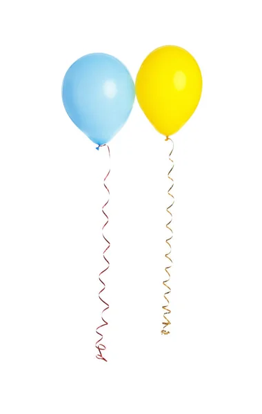 Kolorowe balony na białym tle. Czas na imprezę — Zdjęcie stockowe