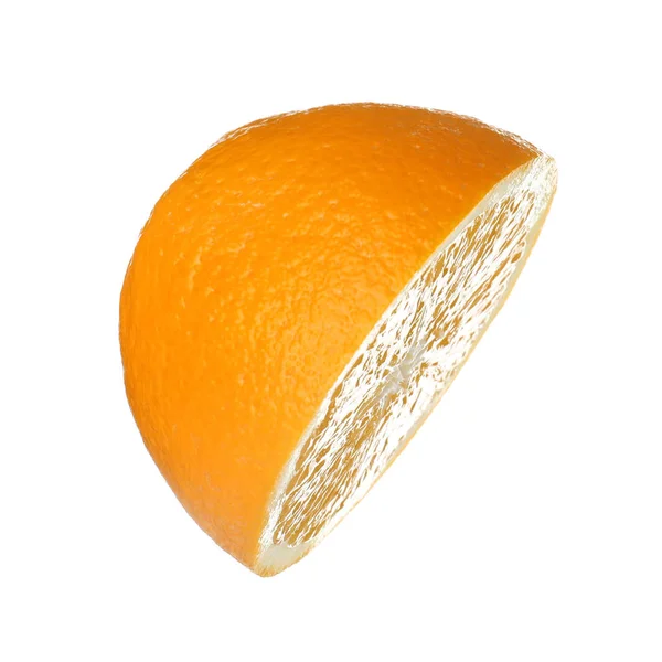 Μισό ώριμο πορτοκάλι απομονωθεί σε λευκό — Φωτογραφία Αρχείου