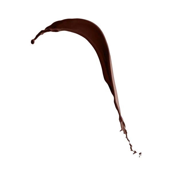 Splash pyszne słodkie czekoladowe mleko na białym tle — Zdjęcie stockowe