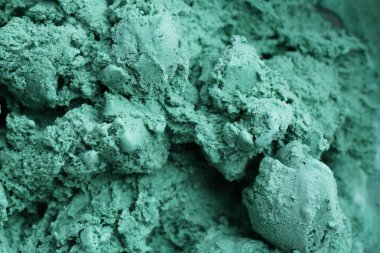 Lezzetli vejetaryen spirulina dondurma olarak arka plan, üstten görünüm