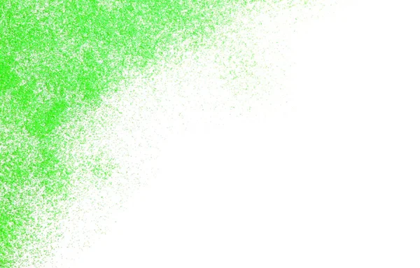 Groene glitter op witte achtergrond, top uitzicht — Stockfoto