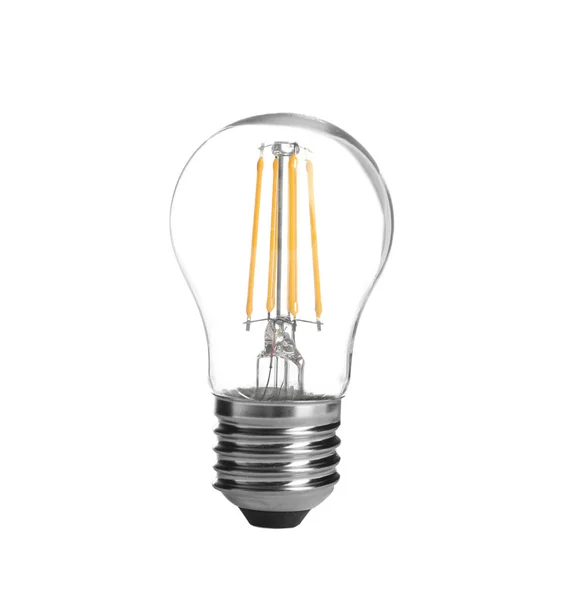 New incandescent light bulb for modern lamps on white background — Stock Photo, Image
