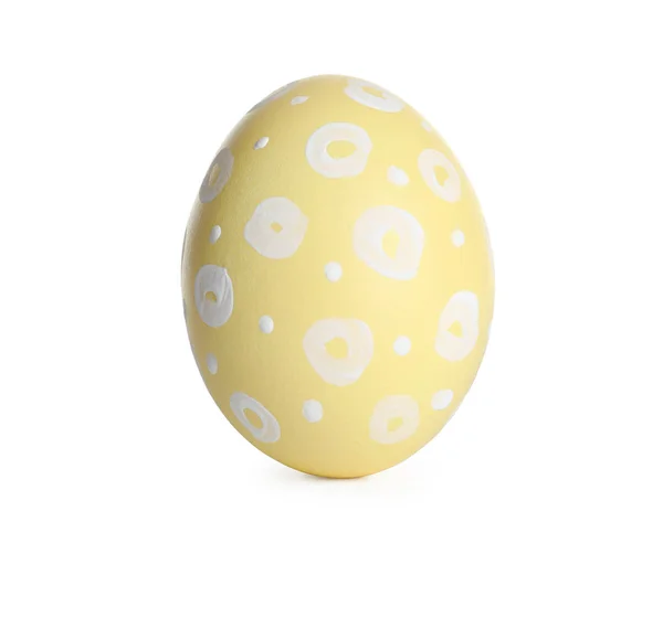 Красивое окрашенное пасхальное яйцо на белом фоне — стоковое фото