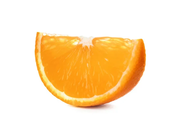 Olgun turuncu beyaz izole dilim — Stok fotoğraf