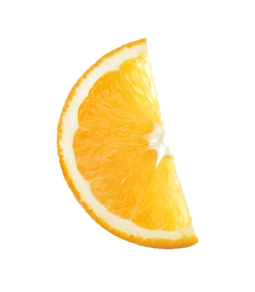 Olgun turuncu beyaz izole dilim — Stok fotoğraf
