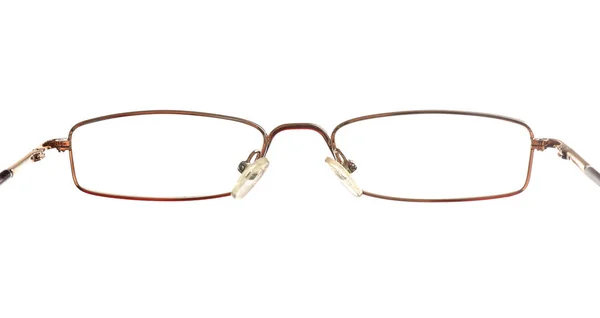 Gafas sobre fondo blanco, primer plano. Consulta al oftalmólogo — Foto de Stock