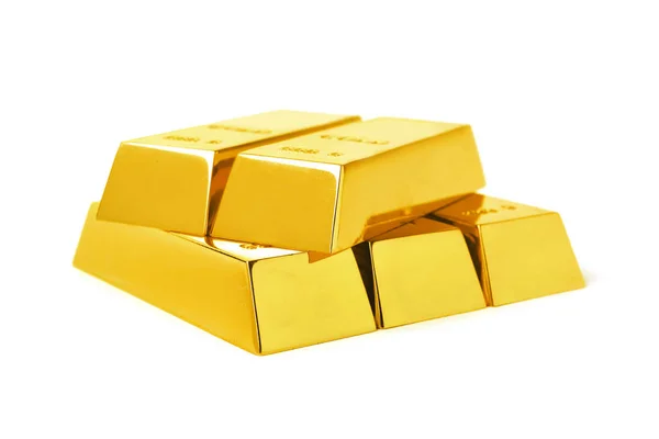 Precious shiny gold bars on white background — Stock Photo, Image