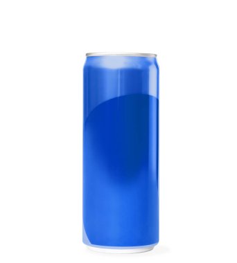 Boş metal mavi beyaz arka plan üzerinde olabilir. Tasarım için alay 