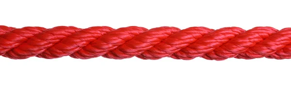 Forte corda de escalada vermelha no fundo branco — Fotografia de Stock