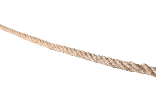Silné námořní bavlněné lano na bílém pozadí — Stock fotografie