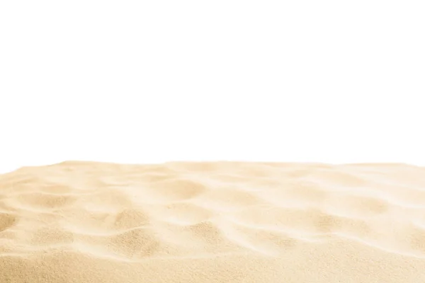 Beach sand on white background. Mockup for design — Stock Photo, Image