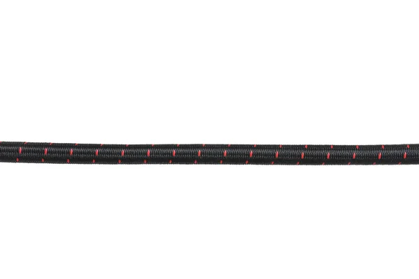 Strong black climbing rope on white background — Stock Photo, Image