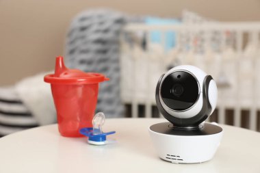 Modern Cctv güvenlik kamera, Bebek Kupası ve emzik kreş tablo