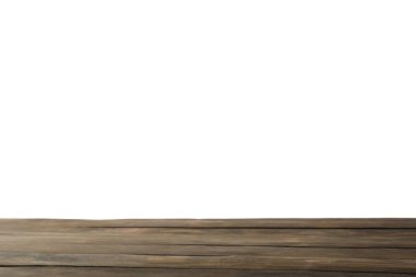 Beyaz arka plan boş ahşap yüzey. Mockup tasarım için