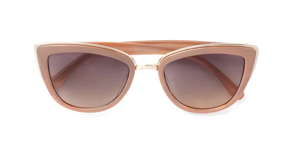 Stijlvolle zonnebril op witte achtergrond. Strand accessoires — Stockfoto