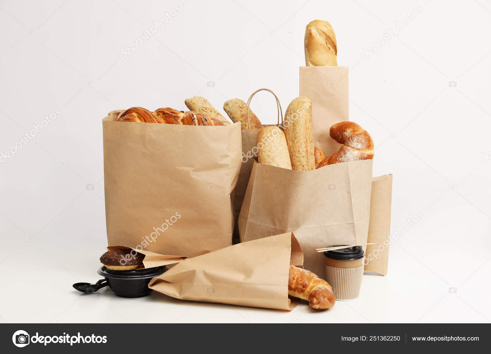 white paper bread bolsas