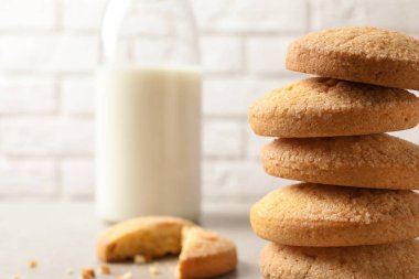 Danimarka kurabiyeleri arka plan bulanık Tarih yığını. Metin için yer