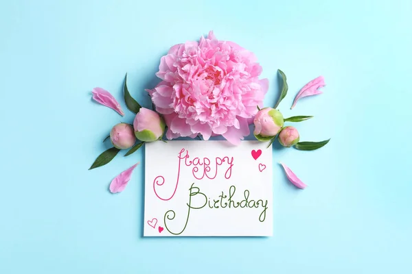 Belles Fleurs De Ranunculus Et Carte Avec Texte Bonne Fete Des Meres Sur Fond Rose Vue Du Dessus Photographie Liudmilachernetska Gmail Com C