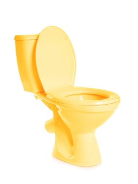 Yeni altın klozet beyaz arka plan üzerinde