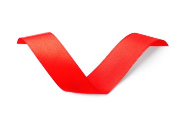 Güzel saten kurdele beyaz arka plan üzerinde. Dekor öğesi