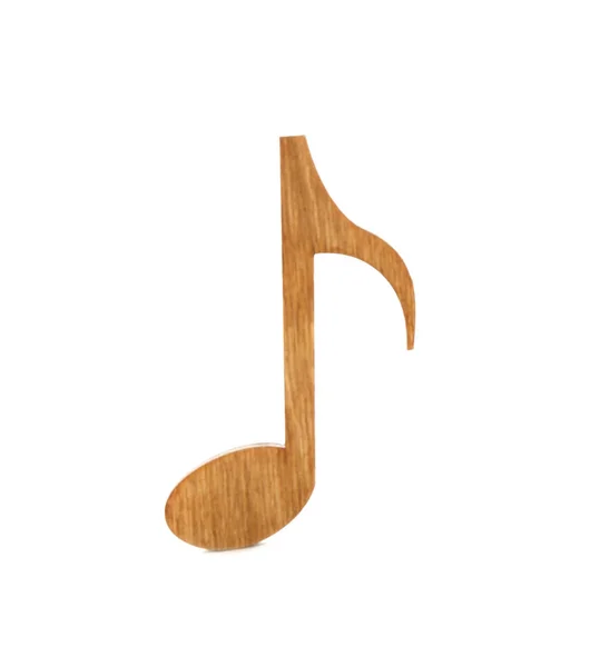 Brown nota de música de madeira isolado no branco — Fotografia de Stock