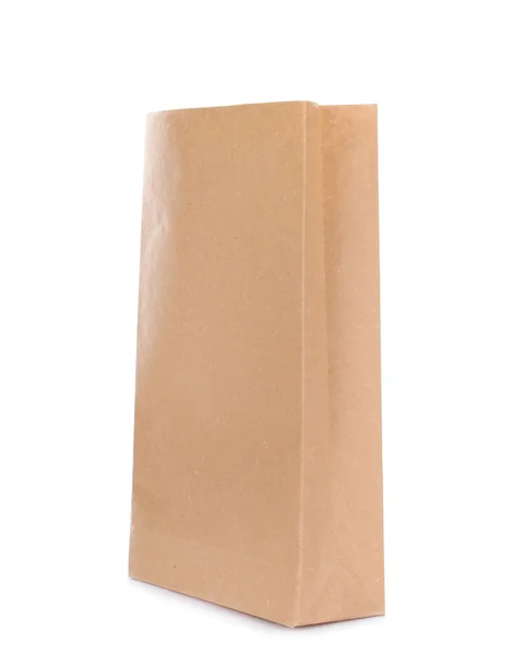紙の袋は、白で隔離。デザインのモックアップ — ストック写真