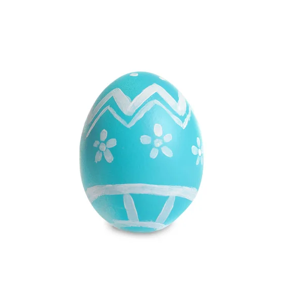Belo ovo de Páscoa pintado no fundo branco — Fotografia de Stock