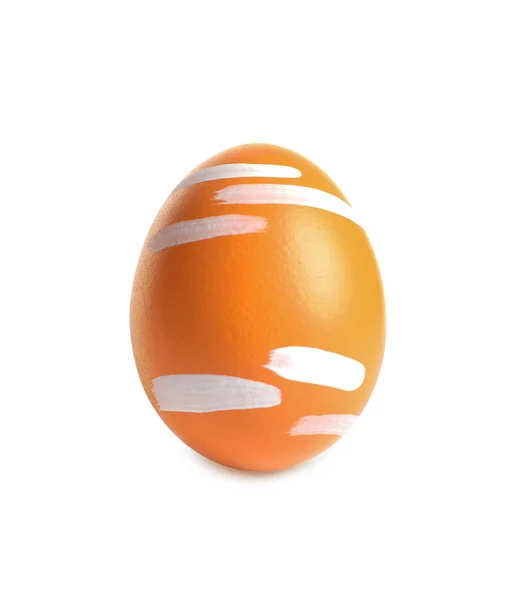 Hermoso huevo de Pascua pintado sobre fondo blanco — Foto de Stock