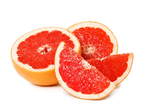 Zralého grapefruitu na bílém pozadí. Čerstvé ovoce — Stock fotografie