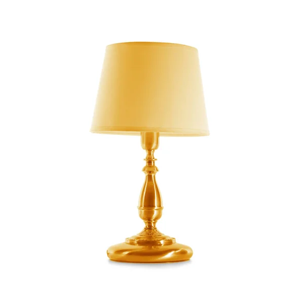 时尚的金色台灯在白色背景 — 图库照片