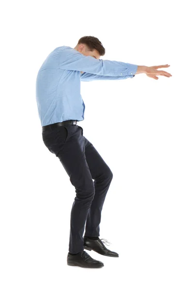 Man in office wear posing on white background — Stock Photo, Image