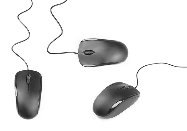 Set of modern computer mice on white background — Stock Photo, Image