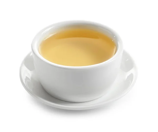 在白色背景上新鲜煮的乌龙茶杯 — 图库照片
