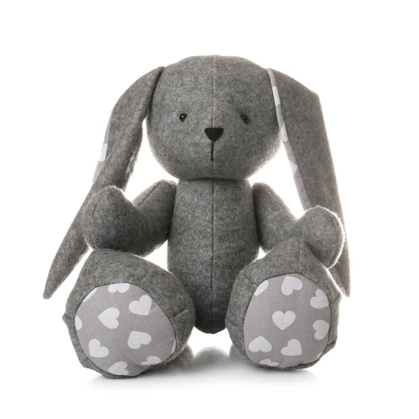 Lindo juguete de conejo de Pascua sobre fondo blanco —  Fotos de Stock