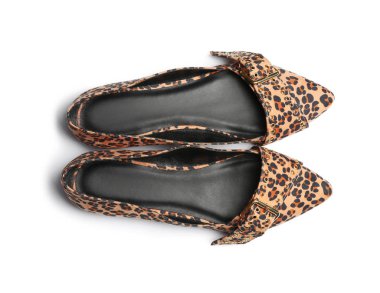 Beyaz arka plan, üstten görünüm üzerinde şık Bayan Ayakkabı