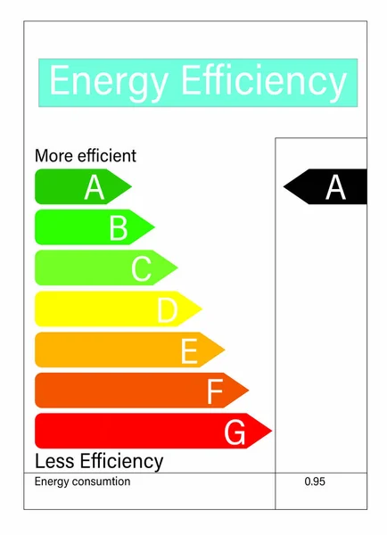 Εικονογράφηση εκτίμηση ενεργειακής αποδοτικότητας. Κατανάλωση ηλεκτρικής ενέργειας — Φωτογραφία Αρχείου