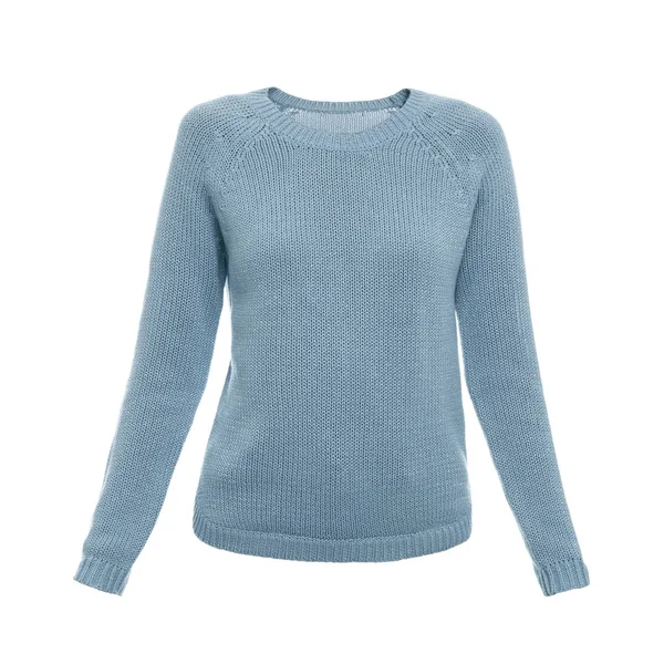 Stylowy ciepły żeński sweter na białym tle — Zdjęcie stockowe