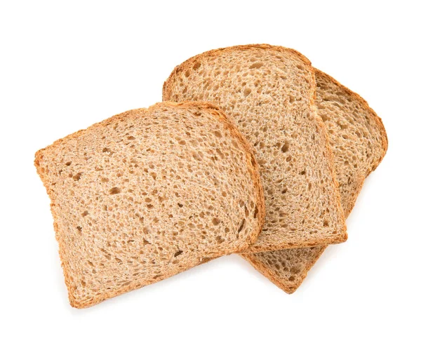 Fresh bread on white background, top view — Stock Photo, Image